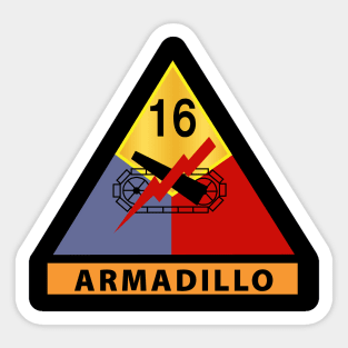 16th Armored Division - Armadillo wo Txt Sticker